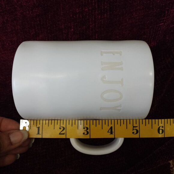 RARE White Rae Dunn Studio Boutique by Magenta ENJOY Coffee Mug - Picture 6 of 6